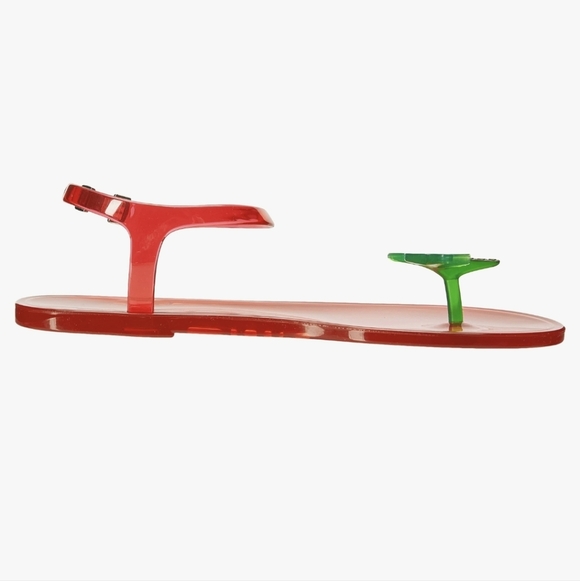 Katy Perry women's size 8 red Palm Tree sandals VGUC - Picture 10 of 11